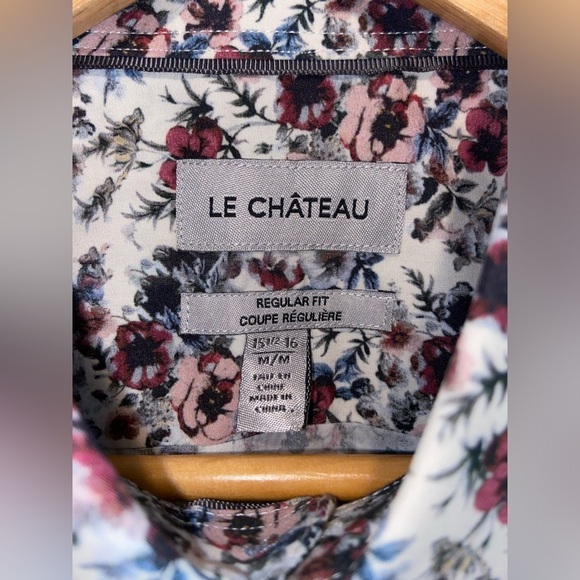 2/40$ Men’s LE‎ CHÂTEAU floral cotton buttoned shirt size medium - Picture 2 of 7